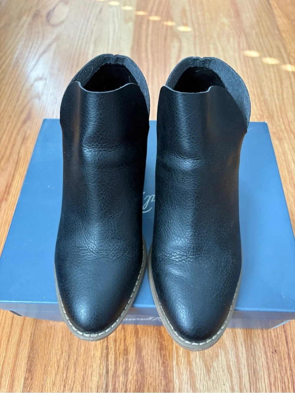 Women’s Black Faux Leather Cutout Ankle Boots- Universal Thread